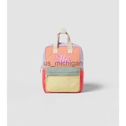 Mochila personalizada bordada Nueva mochila para niños naranja acolchado patchwork mochila de hombro ligera para hombres y mujeres J230806