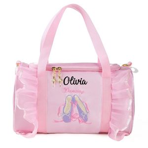 Rugzak Gepersonaliseerde Kinderdanstas voor meisjes Ballerina Roze Kant Duffel Balletklasse Crossbody Naam Borduren Handtas 231024