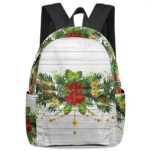 Sac à dos pin aiguille feuilles arbre de noël étudiant sacs d'école ordinateur portable personnalisé pour hommes femmes femme voyage Mochila