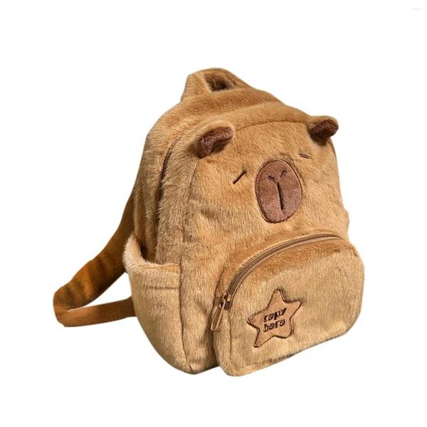 Sac à dos en peluche Capybara voyage sac à dos décontracté dessin animé mignon sac d'école Bookbag pour filles adolescents adultes étudiant