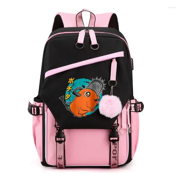 Mochila Pochita Kawaii Man Manga Manga School Bols