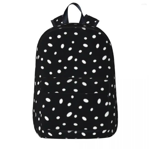 Sac à Dos à Pois - Noir et Blanc garçons Filles Bookbag étudiants Sac d'école Dessin animé Enfants Sac à Dos Voyage épaule