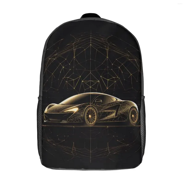 Mochila potente auto deportivo geometría de astro arte minimalista lindas mochilas de estudiante universitaria bolsas de escuela suave mochila colorida