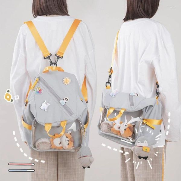 Sac à dos de style preppy femme fille sweet sacs sacs de messager sacs multiples multipurposés badges mignons élèves sacs scolaires cartable