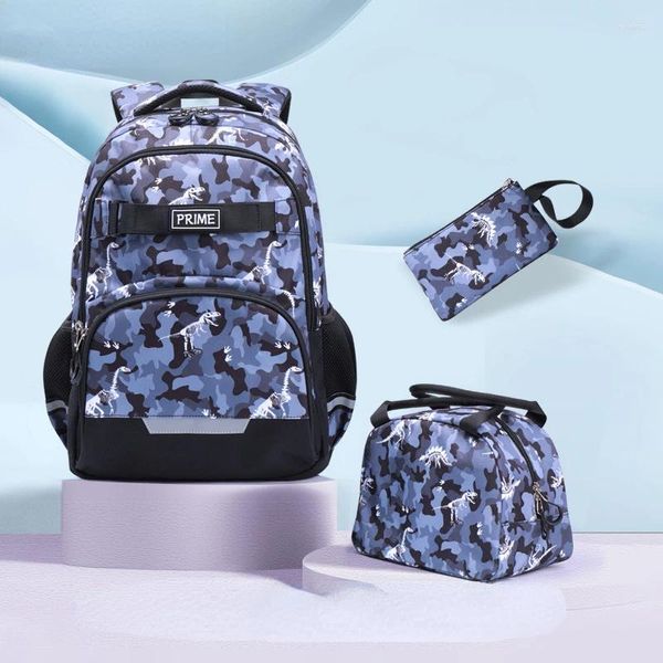 Backpack Sacs à dos primaires pour garçons sacs d'école 3 pièces/ensemble cartable avec sac à déjeuner adolescents sac de voyage étanche sac à dos Mochilas