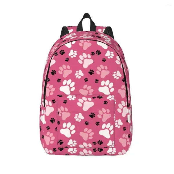 Sac à dos imprimé rose en toile pour femmes, hommes, étudiants, étudiants, cartable pour ordinateur portable de 15 pouces, jolis sacs floraux colorés