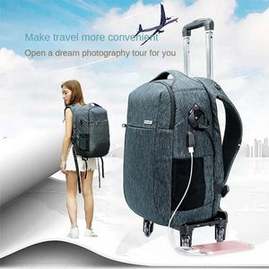 Sac à dos professionnel professionnel dslr camératrolley valise sac vidéo po caméra numérique bagage de voyage chariot sur roues