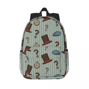 Sac à dos professeur Layton motif répété (vert) sacs à dos garçons filles cartable décontracté enfants sacs d'école ordinateur portable sac à dos sac à bandoulière