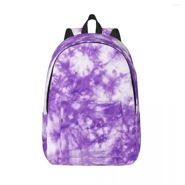 Mochila Púrpura Crumple Tie Dye Mujer Mochilas Pequeñas Niños Niñas Mochila Bolso De Hombro Portabilidad Mochila Para Portátil Estudiantes Mochilas Escolares