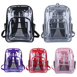 Rugzak PVC Clear For Boys Girls School Mesh Teen Student Book Tassen Grote capaciteit terug naar transparante rugzakbackpack