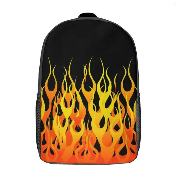 Flames de course de sac à dos 17 pouces d'épaule écoles vintage Rouleau de couverture confortable durable