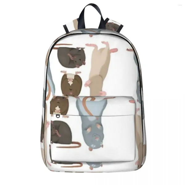 Backpack Rat Attack Boys Girls Book Book Book Students Sacs Sacs Cartoon Kids Rucksack ordinateur portable Sac à bandoulière grande capacité