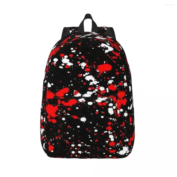 Sac à dos Red and White Paint éclaboussat sur une femme noire petite sac à dos pour garçons bookbag baby banc d'ordinateur portable pour ordinateur portable