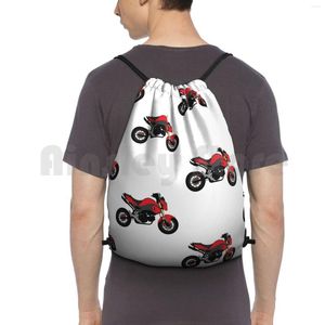 Mochila Red Grom Bolsa con cordón Equitación Escalada Gimnasio Motocicleta Bicicleta Biker Sport Race Street Squad