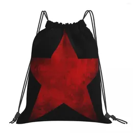 Sac à dos rouge étoile du soldat d'hiver Sac à cordon portable décontracté sacs de poche de poche livre de sac de sport pour voyager