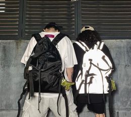Rugzak reflecterende vrouwen unisex doek mode student bagpack stiksel trend rucksack street jeugd multifunction bag2678752