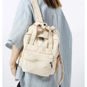 Rugzak retro kleine vrouwen mannen eenvoudige solide canvas schoolboektas casual mini reisrocsack Japanse Koreaanse studenten dagpack