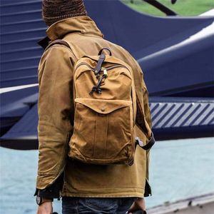 Rugzak Retro Waterdicht Olie Wax Canvas Unisex Computer Reizen Schooltas Outdoor Bergbeklimmen Wandelen Rugzak Rugzak