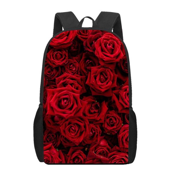 Sac à dos Rose fleur colorée beauté impression 3D sac d'école pour garçons filles sacs à dos enfants Bookbag sacs à dos pour ordinateur portable adolescent voyage sac à dos