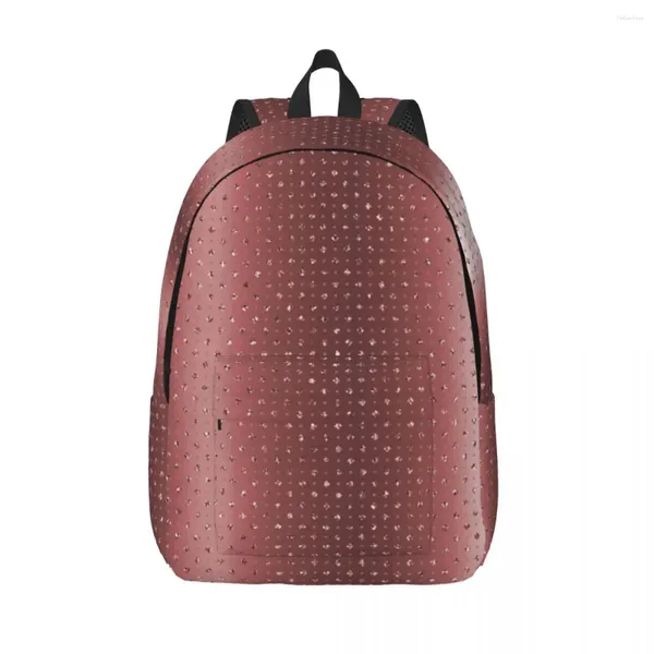 Mochila Rosa oro diamante Unisex lujo brillante decorativo mochilas grandes ropa de calle bolsas de escuela secundaria mochila colorida diaria