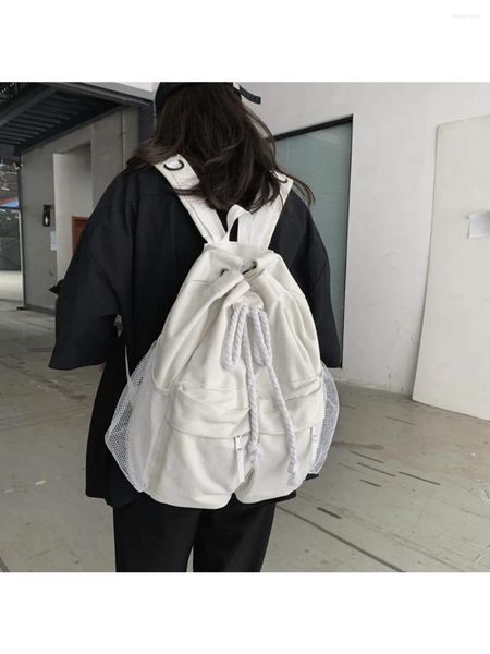 Sac à dos sac d'école grande capacité toile corde étudiants décontracté mode unisexe Softback offre à durée limitée chine continentale