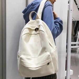 Rugzak school vrouwelijke witte kawaii vrouwen katoen canvas tas tienermeisje rugzakken mode dames satchel drop