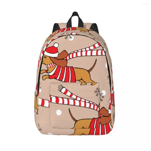 Mochila Mochila Escolar Estudiante Hipster Dachshund Cachorro Pug Perro Hombro Bolsa para portátil Escuela