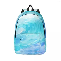 Backpack Schoolbag Student Ombre Wave Watercolor Schouder Laptop Bag School