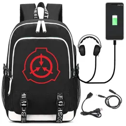 Sac à dos SCP sécurisé contenir protéger les sacs à dos de sac à dos des étudiants de livre ordinateur portable monchila cadeau avec port USB