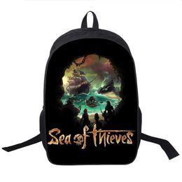 Sac à dos Sea Of Thieves 16 pouces, sacs d'école pour étudiants, sac à livres imprimé, imperméable, pour adolescents, garçons et filles, 291n