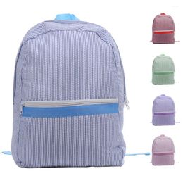 Sac à dos Seersucker petits sacs à dos voyage grande capacité sacs de livre mignon rayure Mini stockage pour femmes enfants sac d'école