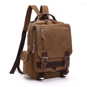 Mochila Venta de lona retro Casual Ol Hombres y mujeres Bolsa de hombro Bolsas de viaje resistentes al desgaste de gran capacidad para portátiles