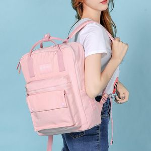 Mochila Senbos Casual Moda Ligero Tela Oxford Impermeable Escuela Secundaria Estudiante Bolsa Damas Universidad Viento Rosa