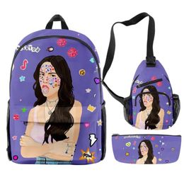 Sac à dos ensemble 3 pièces Olivia Rodrigo Sour Primary Middle School Élèves garçons filles sac à dos crossbody sac crayon crayon 7717656