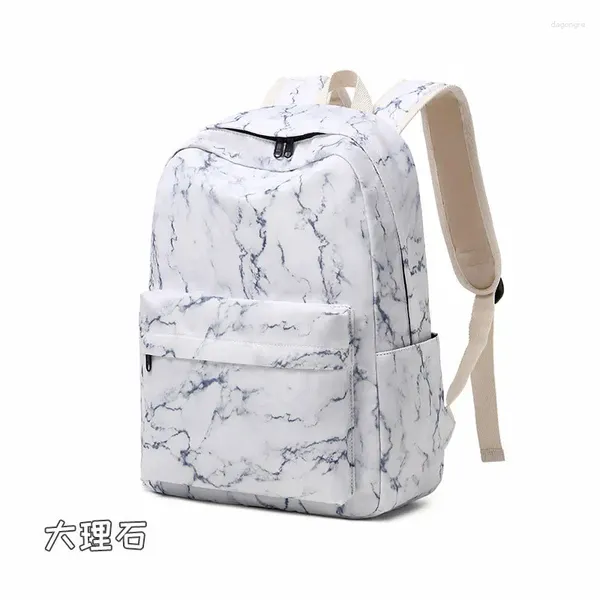 Sac à dos Ensemble de 3 marbre école pour filles ordinateur portable voyage pour enfants adolescents sacs à lunch avec boîte à lunch et boîtier au crayon