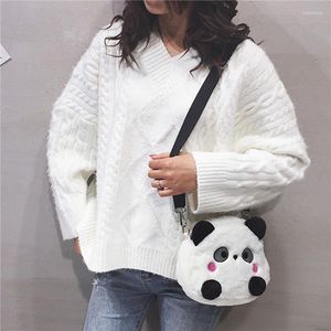Mochila bolso de hombro Panda de dibujos animados Crossb1ody bolsas mensajero bolso de felpa moda lindo exquisito regalo monederos para niña