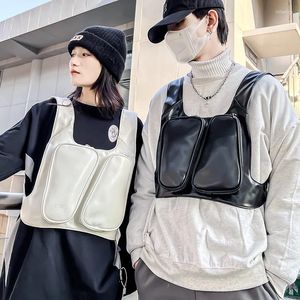 Rugzak schoudervestzakken anti-diefstal pu cool stijl dagelijkse messenger tas waterdichte veilig multifunctioneel lichtgewicht voor camping buitenshuis