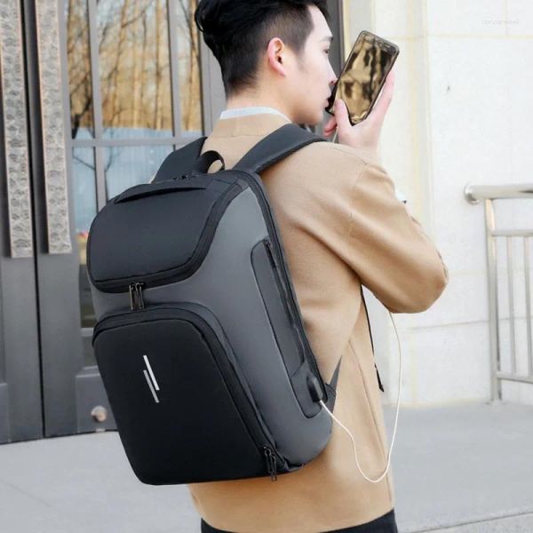 Mochila Simple Hombres Multifuncional Tablet Almacenamiento Bolsa de Computadora Downstream Travel Student Schoolbag