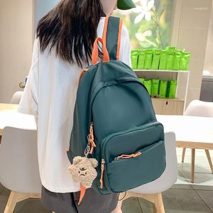 Mochila Simple de Color sólido para mujer, lindas mochilas escolares para adolescentes, bolsas de libros de viaje, mochilas para ordenador portátil para mujer, bolsa para estudiantes