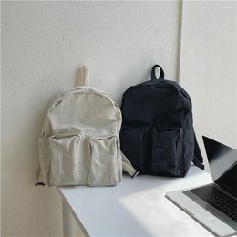 Sac à dos simples sacs à dos en nylon solide pour les femmes polyvalentes à grande capacité sac à épaule décontractée pack d'étudiants sacs masculins sacs de voyage