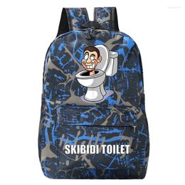 Mochila Skibidi Toilet Schoolbag Juego Dibujos animados Impresión Estudiante Niños Niñas Diario Bookbag Hombres Laptop Bagpack Bolsa de viaje Niños Daypack