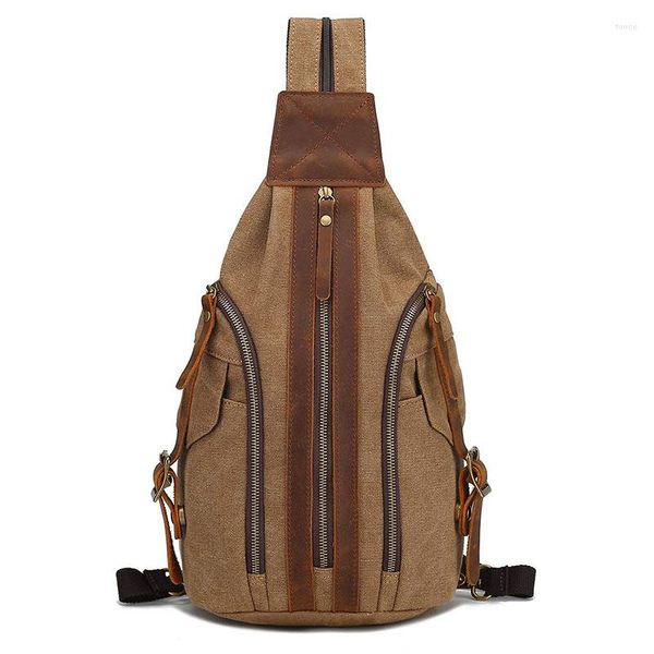 Mochila Sling Crossbody Daypack multiusos Zaino bolso de lona mochila de viaje para mujeres Plecak Vintage hombres Bagpack