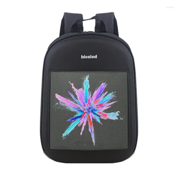 Sac à dos Smart App Control Contrôle LED Publicité Dynamic Publicité USB City Walking 14 '' Backbag d'ordinateur portable