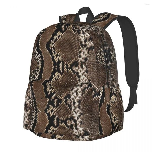Sac à dos motif de peau de serpent de luxe mode animal kawaii sac à dos unisexe randonnée à imprimé lycée sacs.