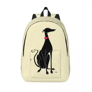 Backpack Snooty canvas voor jongensmeisjes Greyhound Whippet Dog School School College Travel Bags Women Men Men Bookbag Fits 15 inch laptop