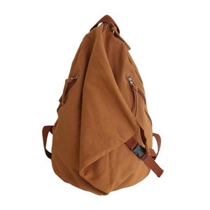 Backpack Solid Black Canvas Bags Soft Cotton Fabric Package South Korean Style Leisure Or Travel Bag 2021 Winter Shoulder