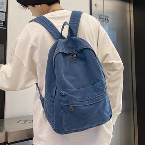 Rugzak solide kleur canvas dames 2022 schooltas voor tienermeisjes reis student mannelijke vrouwelijke bookbag unisex laptop bagsbackpack