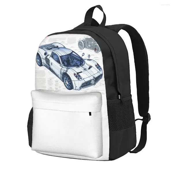 Sac à dos vitesse sport voiture dessins croquis Style extérieur sacs à dos étudiant décontracté lycée sacs conception doux sac à dos