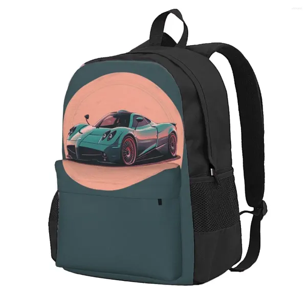 Sac à dos vitesse sport voiture femme Simple cercle minimaliste respirant sacs à dos lycée sacs en plein air Style personnalisé sac à dos