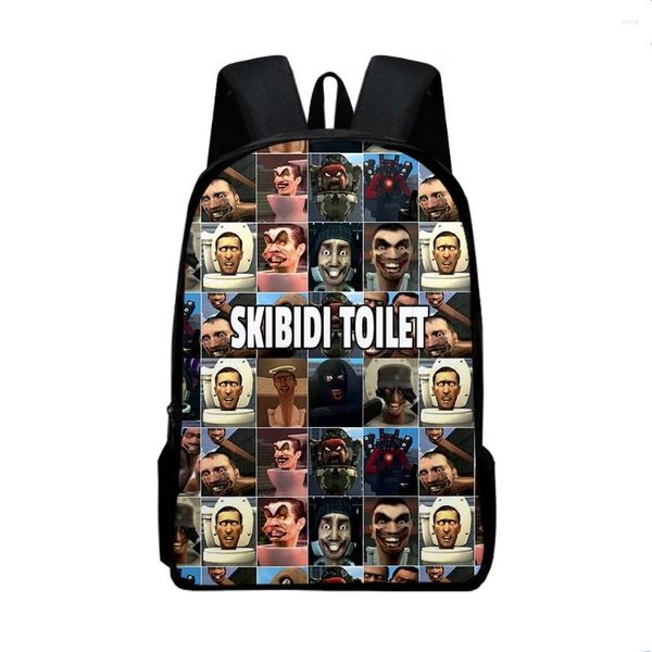 Sac à dos Spoof Skibidi toilette hommes unisexe sac à bandoulière caméscope haut-parleur Tv homme caméraman dessin animé garçons filles école